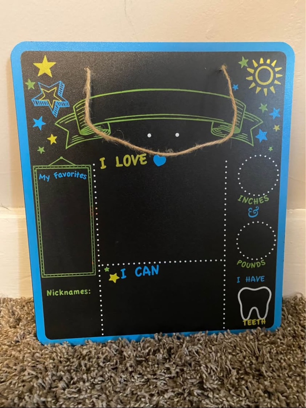 Kids Milestone Chalkboard Sign